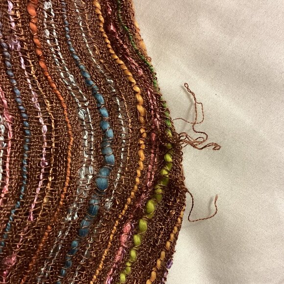 Max Nouveau Womens Long Scarf Brown Multicolored Earthy Tones Winter Neck Warmer - Picture 8 of 8